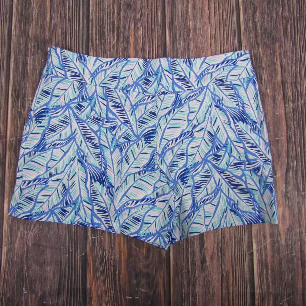 Lilly Pulitzer Blue and Purple Leaf Print Shorts - Picture 6 of 7